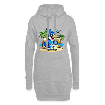 Blue Jay Lustige Cartoon Sommer Strand Sonnenbrille - Hoodie-Kleid - Grau meliert - Vorne
