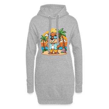 Biber Lustige Cartoon Sommer Strand Sonnenbrille - Hoodie-Kleid - Grau meliert - Vorne