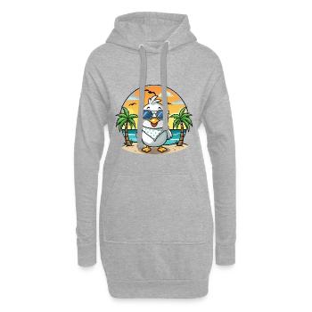 Albatross Funny Cartoon Summer Beach Sunglasses - Hoodie Dress - heather grey - Front