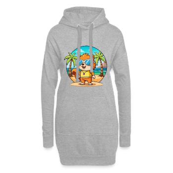 Squirrel Funny Cartoon Summer Beach Sunglasses - Hoodie Dress - heather grey - Front