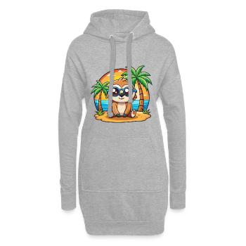 Lunettes de soleil de plage d’été de dessin animé drôle de paresseux - Sweat-shirt à capuche long Femme - gris chiné - Devant
