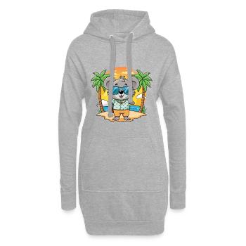 Koala Lustige Cartoon Sommer Strand Sonnenbrille - Hoodie-Kleid - Grau meliert - Vorne