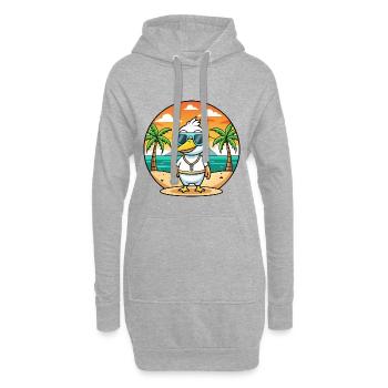 Lunettes de soleil de plage d’été de dessin animé drôle d’oie - Sweat-shirt à capuche long Femme - gris chiné - Devant