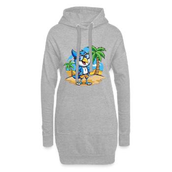 Blue Jay Lustige Cartoon Sommer Strand Sonnenbrille - Hoodie-Kleid - Grau meliert - Vorne