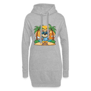Bär Lustige Cartoon Sommer Strand Sonnenbrille - Hoodie-Kleid - Grau meliert - Vorne