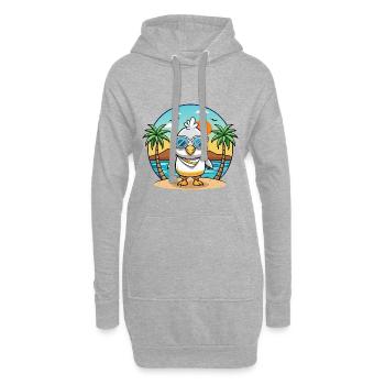 Albatross Lustige Cartoon Sommer Strand Sonnenbrille - Hoodie-Kleid - Grau meliert - Vorne