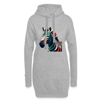 Zebra Cartoon Figur Buntes Haustier Tier - Hoodie-Kleid - Grau meliert - Vorne