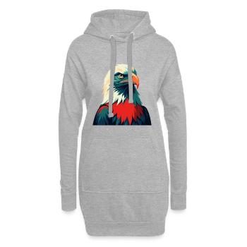 Aigle Dessin Animé Personnage Animal Coloré Animal De Compagnie - Sweat-shirt à capuche long Femme - gris chiné - Devant