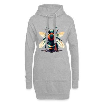 Biene Cartoon Figur Buntes Haustier Tier - Hoodie-Kleid - Grau meliert - Vorne