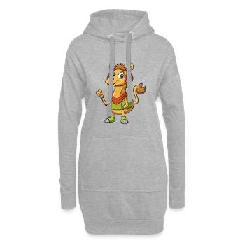 Kamel Lustige Cartoon Figur Kopfhörer Musik - Hoodie-Kleid - Grau meliert - Vorne