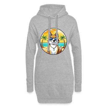 Westsibirische Laika-Hunderasse Cartoon-Sonnenbrille - Hoodie-Kleid - Grau meliert - Vorne