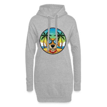 Transsilvanischer Windhund Rasse Cartoon Sonnenbrille - Hoodie-Kleid - Grau meliert - Vorne