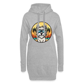 Skye Terrier Dog Breed Cartoon Sunglasses Beach - Hoodie Dress - heather grey - Front