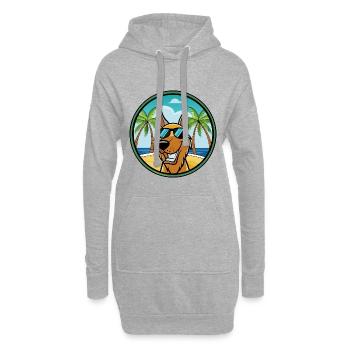 Jugoslawischer Windhund Hunderasse Cartoon Sonnenbrille Strand - Hoodie-Kleid - Grau meliert - Vorne