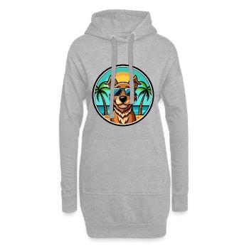Pudelpointer Chien Race Dessin Animé Lunettes De Soleil Plage - Sweat-shirt à capuche long Femme - gris chiné - Devant