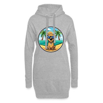 Serbischer Windhund Rasse Cartoon Sonnenbrille Strand - Hoodie-Kleid - Grau meliert - Vorne