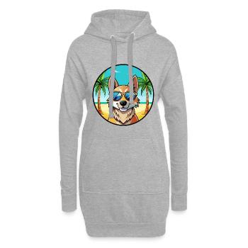 Slovensky Kopov Hunderasse Cartoon Sonnenbrille Strand - Hoodie-Kleid - Grau meliert - Vorne