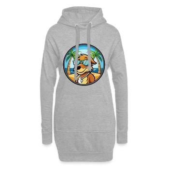 Poitevin Hound Hund Rasse Cartoon Sonnenbrille Strand - Hoodie-Kleid - Grau meliert - Vorne