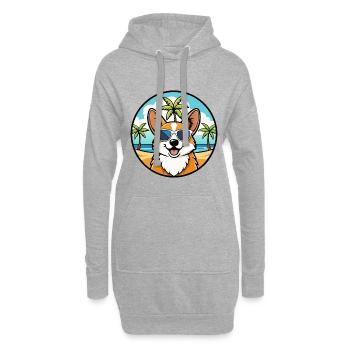 Pembroke Welsh Corgi Hunderasse Cartoon Sonnenbrille - Hoodie-Kleid - Grau meliert - Vorne