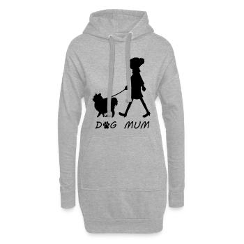 Dog Mum - Hoodie-Kleid - Grau meliert - Vorne