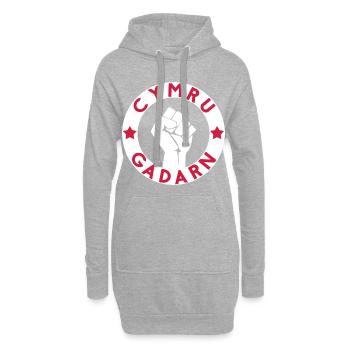 Cymru Gadarn - Hoodie-Kleid - Grau meliert - Vorne