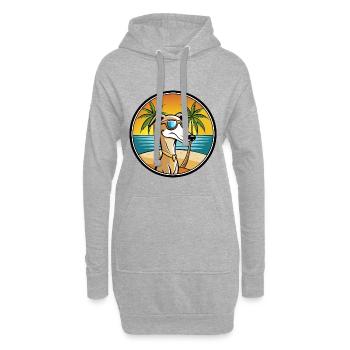 Alter kroatischer Windhund Hunderasse Cartoon Strand - Hoodie-Kleid - Grau meliert - Vorne