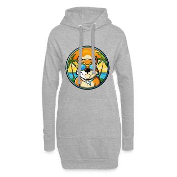 Moskau Watchdog Rasse Cartoon Sonnenbrille Strand - Hoodie-Kleid - Grau meliert - Vorne