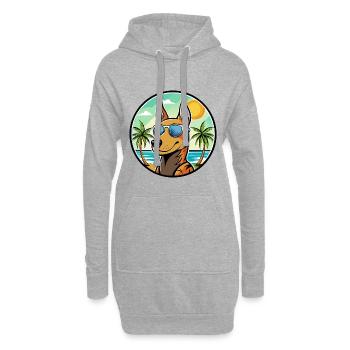 Manchester Terrier Hunderasse Cartoon Sonnenbrille - Hoodie-Kleid - Grau meliert - Vorne