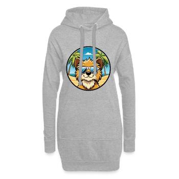 Lowchen Petit Lion Chien Race Dessin Animé Lunettes de Soleil - Sweat-shirt à capuche long Femme - gris chiné - Devant