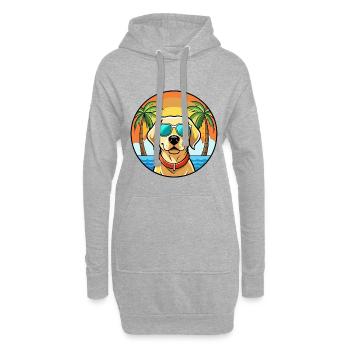 Labrador Retriever Hunderasse Cartoon Sonnenbrille - Hoodie-Kleid - Grau meliert - Vorne
