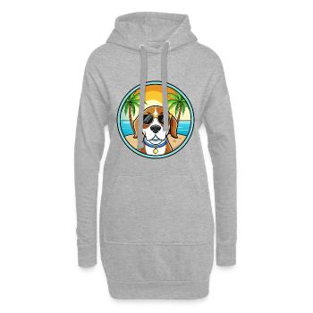 Kerry Beagle Hunderasse Cartoon Sonnenbrille Strand - Hoodie-Kleid - Grau meliert - Vorne