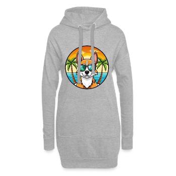 Chilenische Foxterrier Hunderasse Cartoon Sonnenbrille - Hoodie-Kleid - Grau meliert - Vorne