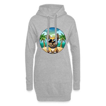 Braque Français Hunderasse Cartoon Sonnenbrille Strand - Hoodie-Kleid - Grau meliert - Vorne