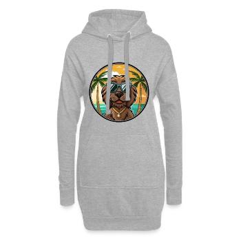 Boykin Spaniel Chien Race Dessin Animé Lunettes De Soleil Plage - Sweat-shirt à capuche long Femme - gris chiné - Devant