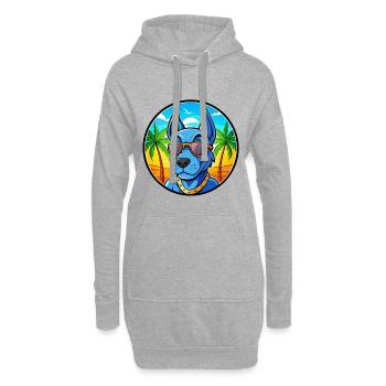 Lunettes de soleil de dessin animé Blue Thai Ridgeback Dog Breed - Sweat-shirt à capuche long Femme - gris chiné - Devant