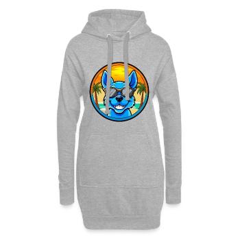 Blue Heeler Hunderasse Cartoon Sonnenbrille Strand - Hoodie-Kleid - Grau meliert - Vorne