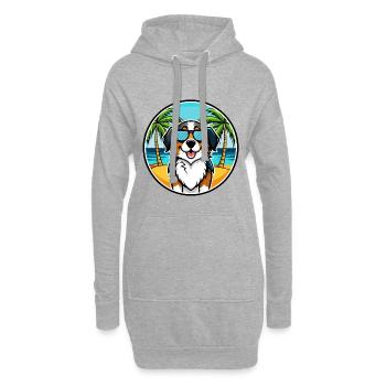 Berner Laufhund Dog Breed Cartoon Sunglasses Beach - Hoodie Dress - heather grey - Front