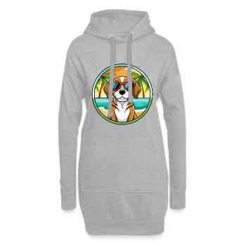Beagle Harrier Hunderasse Cartoon Sonnenbrille Strand - Hoodie-Kleid - Grau meliert - Vorne