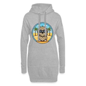 Puli Dog Breed Cartoon Sunglasses Beach - Hoodie Dress - heather grey - Front