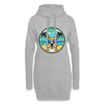 Slovensky Kopov Hunderasse Cartoon Sonnenbrille Strand - Hoodie-Kleid - Grau meliert - Vorne
