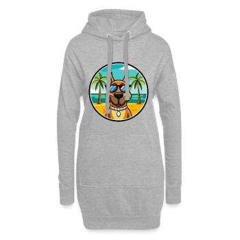 Serbischer Windhund Rasse Cartoon Sonnenbrille Strand - Hoodie-Kleid - Grau meliert - Vorne