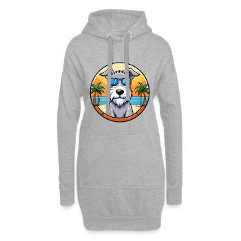 Sealyham Terrier Dog Breed Cartoon Sunglass Beach - Hoodie Dress - heather grey - Front