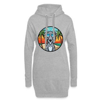 Schottische Hirschhund Hunderasse Cartoon Sonnenbrille - Hoodie-Kleid - Grau meliert - Vorne