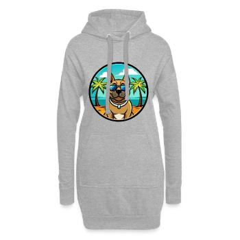 Perro De Presa Canario Hunderasse Cartoon Strand - Hoodie-Kleid - Grau meliert - Vorne