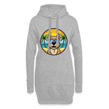 Berger De Beauce Hunderasse Cartoon Sonnenbrille Strand - Hoodie-Kleid - Grau meliert - Vorne
