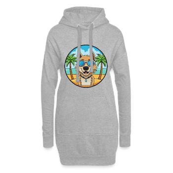 Kuchi Afghan Shepard Dog Breed Cartoon Sunglasses - Hoodie Dress - heather grey - Front