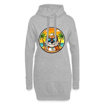 Moskau Watchdog Rasse Cartoon Sonnenbrille Strand - Hoodie-Kleid - Grau meliert - Vorne