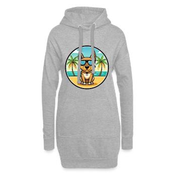 Lancashire Heeler Hunderasse Cartoon Sonnenbrille Strand - Hoodie-Kleid - Grau meliert - Vorne