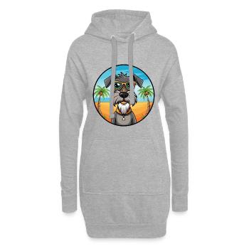 Deutscher Wachtelhund Hunderasse Cartoon Sonnenbrille - Hoodie-Kleid - Grau meliert - Vorne