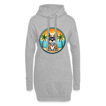 Braque Auvergne Hunderasse Cartoon Sonnenbrille Strand - Hoodie-Kleid - Grau meliert - Vorne